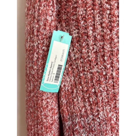 NWT Steve Madden Odetta Open Pocket Cardigan In Salmon Size Small - Picture 6 of 6